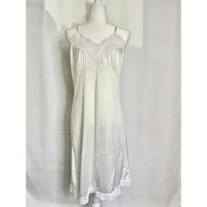 Vintage sliperfection white slip dress size 40
